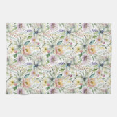パステルかわいらし花の柄 キッチンタオル (横)