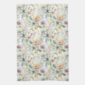 パステルかわいらし花の柄 キッチンタオル (縦)