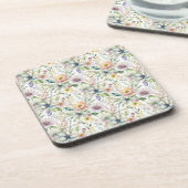 パステルかわいらし花の柄 コースター (左側)