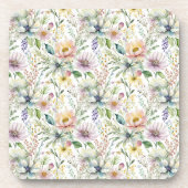 パステルかわいらし花の柄 コースター (正面)