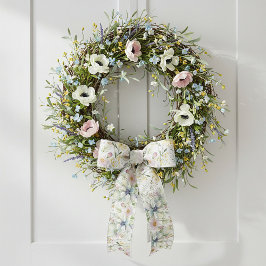 パステルかわいらし花の柄 サテンリボン