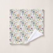 パステルかわいらし花の柄 バスタオルセット (ウォッシュタオル)