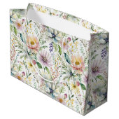 パステルかわいらし花の柄 ラージペーパーバッグ (裏面アングル)
