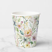 パステルかわいらし花の柄 紙コップ (正面)