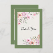 パステルかわいらし花びら サンキューカード (正面/裏面)