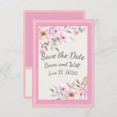 パステルかわいらし花びら セーブザデート (正面/裏面)