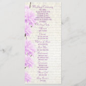 パステルかわいらし薄紫フローラ教会の結婚式 プログラム (裏面)