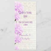 パステルかわいらし薄紫フローラ教会の結婚式 プログラム (正面)