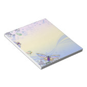 パステルかわいらし蝶と花 ノートパッド (アングル)