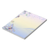 パステルかわいらし蝶と花 ノートパッド (回転)