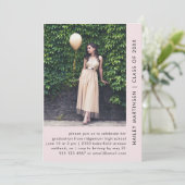 パステルかわいらし赤面2枚写真卒業パーティー 招待状 (スタンド正面)