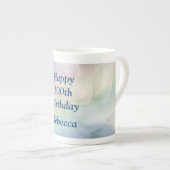 パステルかわいらし100番目の誕生日デザイン ボーンチャイナマグカップ (正面右)