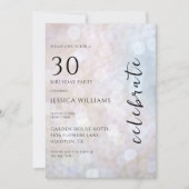 パステルかわいらし《写真》ぼけ味30th誕生日パーティー 招待状 (正面)