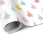 パステルかわいらしF-15Eファイタージェットパターン ラッピングペーパー (ロールコーナー)