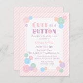. .パステルがボタンとして可愛いベビーシャワー招待状 招待状 (正面/裏面)