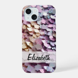 パステルきらめくガーリーグリッター iPhone 15ケース