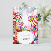 パステルきらめくキャンディランド誕生日 サンキューカード (スタンド正面)