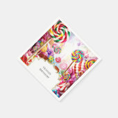 パステルきらめくキャンディランド誕生日 スタンダードカクテルナプキン (角)
