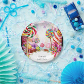 パステルきらめくキャンディランド誕生日 ペーパープレート (パーティー)