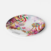 パステルきらめくキャンディランド誕生日 ペーパープレート (アングル)