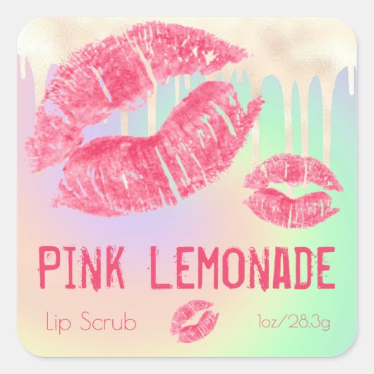 パステルきらめくシュガースクラブ製品ラベル スクエアシール (正面)