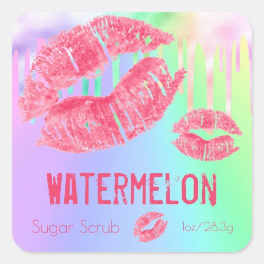 パステルきらめくシュガースクラブ製品ラベル スクエアシール (正面)