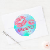 パステルきらめくリップスクラブ製品ラベル ラウンドシール (封筒)