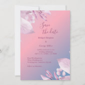 パステルさくらんぼブロッサム結婚桜の安全日付 招待状 (正面)