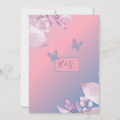 パステルさくらんぼブロッサム結婚桜の安全日付 招待状 (裏面)