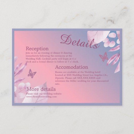 パステルさくらんぼブロッサム結婚桜 エンクロージャーカード (正面)