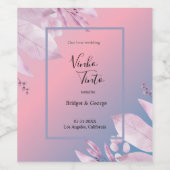 パステルさくらんぼブロッサム結婚桜 ワインラベル (シングルラベル)