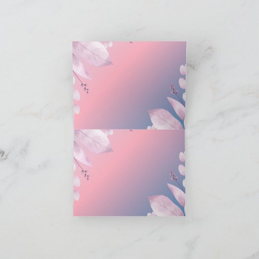 パステルさくらんぼ結婚の折り畳みシーティングカード サンキューカード (内部)