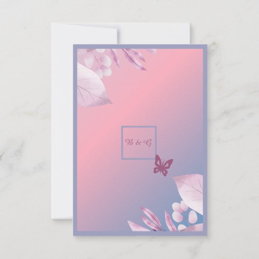 パステルさくらんぼ結婚ブロッサム サンキューカード (裏面)