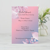 パステルさくらんぼ花のブライダルシャワー招待 招待状 (スタンド正面)