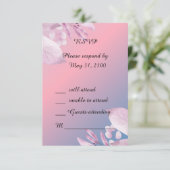 パステルさくらんぼ花婚式RSVPレスポンスカード 出欠カード (スタンド正面)