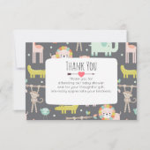 パステルで可愛い野生動物ベイビーシャワーありがとう 招待状 (正面)