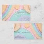 パステルで緩やかに曲線を描く文字宇宙 名刺 (正面/裏面)