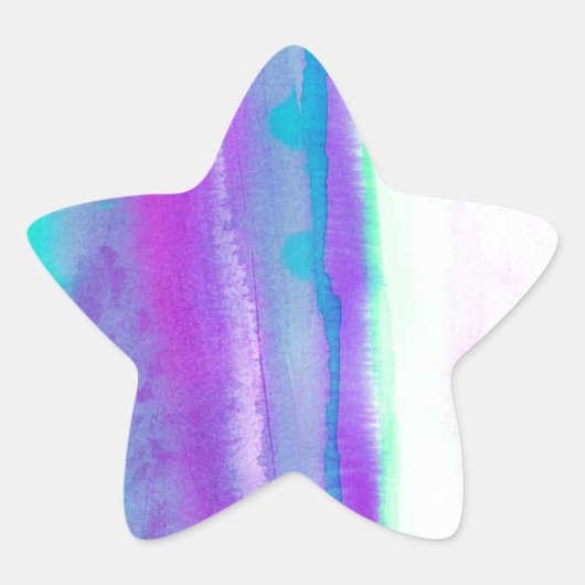 パステルとネオンの抽象芸術水色1.2 星シール (正面)