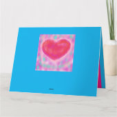 パステルとハートのロマンチックな青いカード カード (裏面)