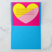 パステルとハートのロマンチックな青いカード カード (内部)