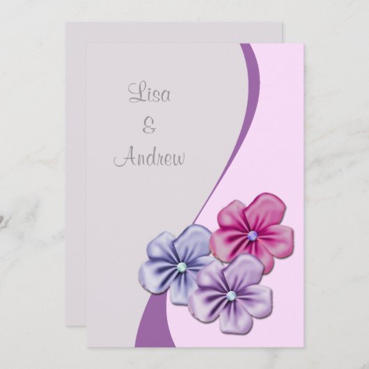パステルによっては結婚式招待状が開花します 招待状 (正面/裏面)
