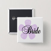 パステルによっては薄紫の花嫁のTシャツおよびギフトが開花します 缶バッジ (正面&裏面)