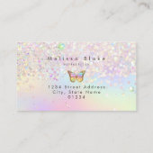 パステルにバタフライフェイクロゴグリッターデザイン 名刺 (裏面)