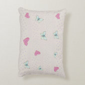 パステルに蝶が乗ったかわいい白い子猫 アクセントクッション (裏面(縦))