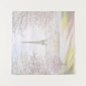 パステルのかわいらしいパリ タペストリー (正面)