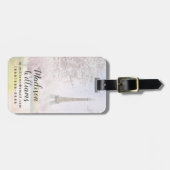 パステルのかわいらしいパリ ラゲッジタグ (正面横)