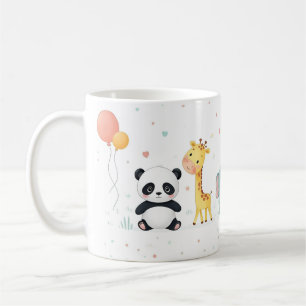 パステルのアニメ動物パレード – おもしろいマグカップデザイン。 コーヒーマグカップ