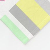 パステルのストライプとのパーソナライズな女の子のユニコーン フリースブランケット (角)