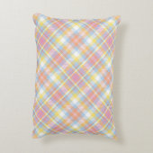 パステルのストライプな格子縞 アクセントクッション (裏面(縦))