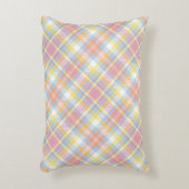 パステルのストライプな格子縞 アクセントクッション (正面(垂直))